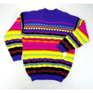 Vintage 1990s‎ In Charge Sweater Women Bright Geometric Abstract Coogi USA Sz 8?